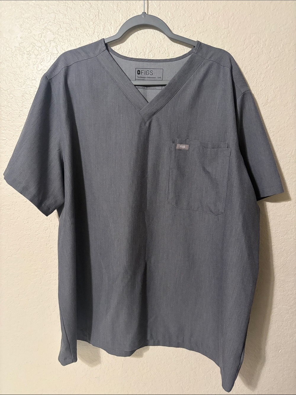 3x Figs Scrub Top in Technical Collection Gray